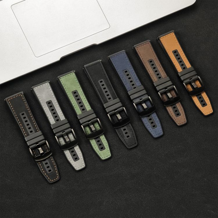 For Samsung Galaxy Watch / Huawei GT3 22mm Universal Quick Release Leather Silicone Strap