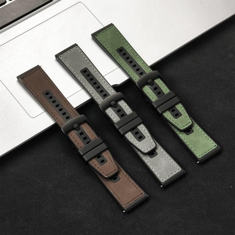 For Samsung Galaxy Watch / Huawei GT3 22mm Universal Quick Release Leather Silicone Strap