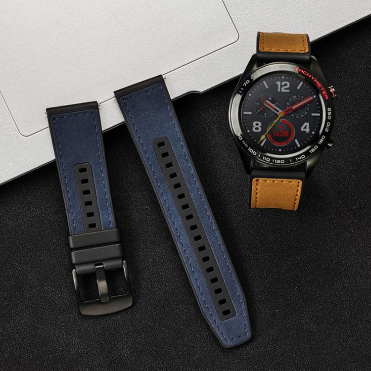 For Samsung Galaxy Watch / Huawei GT3 22mm Universal Quick Release Leather Silicone Strap