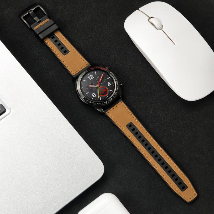 For Samsung Galaxy Watch / Huawei GT3 22mm Universal Quick Release Leather Silicone Strap