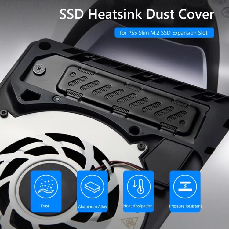 For PS5 Slim / PS5 Pro M.2 SSD Heatsink Dust Cover Expansion Slot Radiator