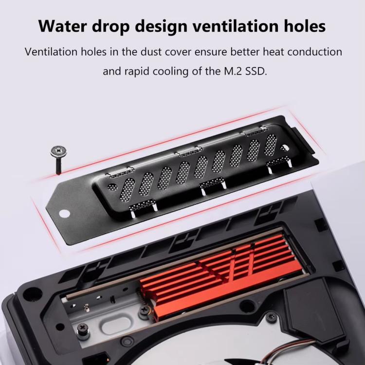 For PS5 Slim / PS5 Pro M.2 SSD Heatsink Dust Cover Expansion Slot Radiator