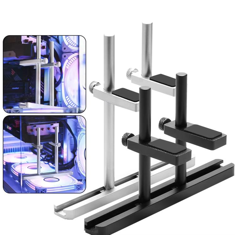 FinalCool Aluminum Alloy Adjustable Graphics Card Bracket Chassis Fan Position Graphics Holder Support 12cm Black