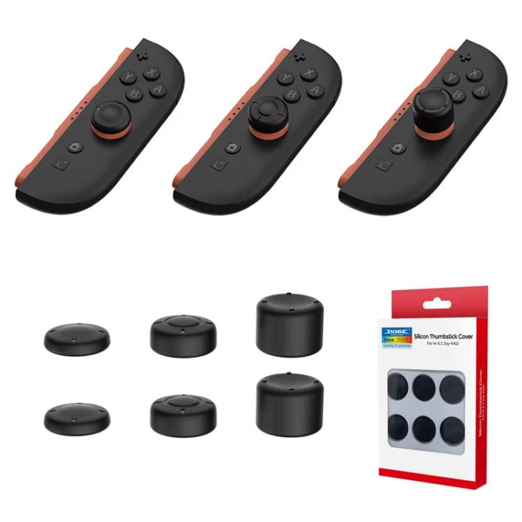 For Switch 2 Console DOBE 6pcs /Pack Joystick Cap Heightening Cap Set - Black
