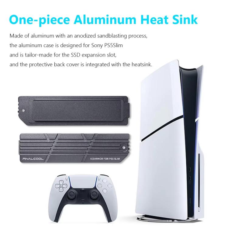 For PS5 Slim / Pro FinalCool M.2 2280 NVME SSD Radiator Integrated Aluminum Alloy Heatsink - Silver