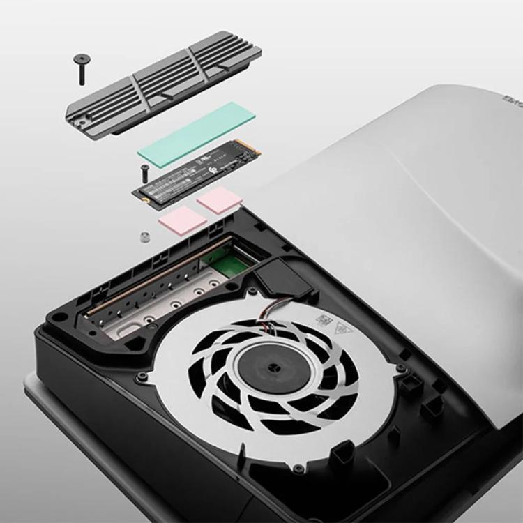 For PS5 Slim / Pro FinalCool M.2 2280 NVME SSD Radiator Integrated Aluminum Alloy Heatsink - Silver