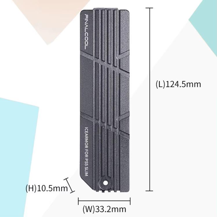 For PS5 Slim / Pro FinalCool M.2 2280 NVME SSD Radiator Integrated Aluminum Alloy Heatsink - Silver