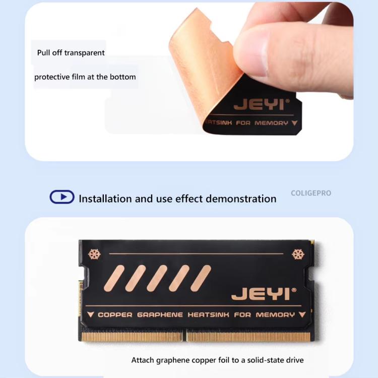 2pcs /Pack JEYI Pure Copper Graphene Laptop Memory Heatsink Radiator for DDR5 DDR4 DDR3 - NB-CG