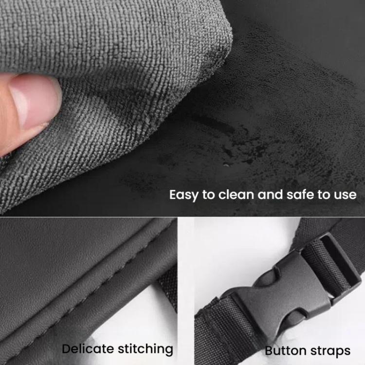 Multifunctional Car Seat Back Storage Bag Car Leather Trash Can Decoration Products - Black