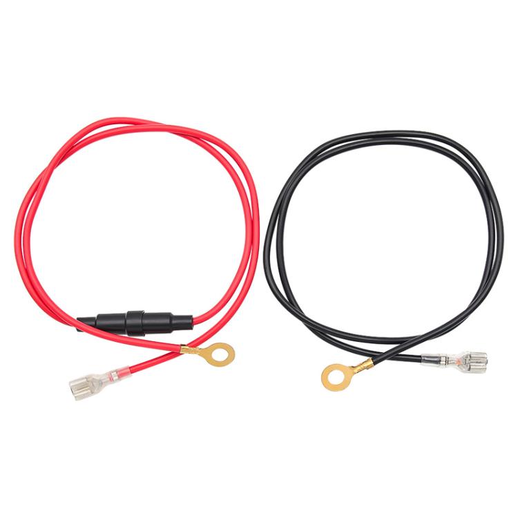 10A 60cm Plug-In Spring O-Type Terminal Power Cable Car Charger Modification Wiring Harness - Red+Black