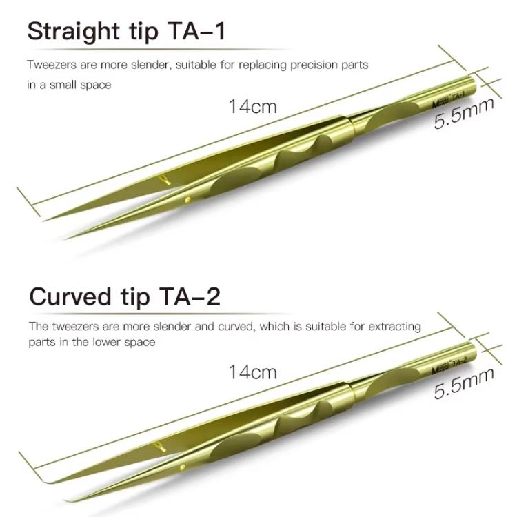 MaAnt Titanium Tweezers Antistatic Small Clip Bird Nest Hair Picking Pink Prick Clip Repair Tool
