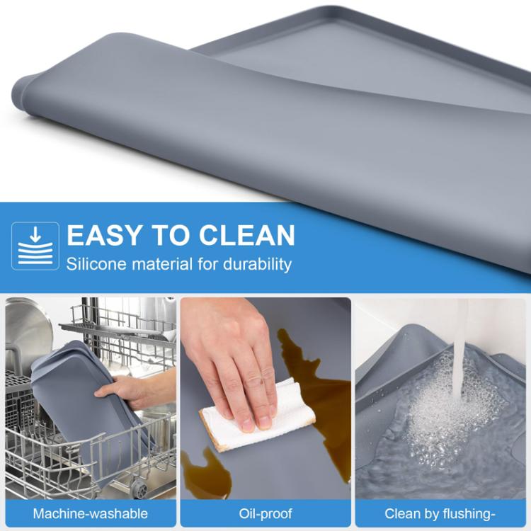 Multifunctional Refrigerator Washing Machine Top Silicone Non-Slip Waterproof Placemat, Style: 50 x 60cm Black