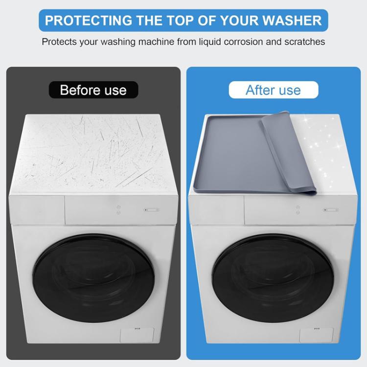 Multifunctional Refrigerator Washing Machine Top Silicone Non-Slip Waterproof Placemat, Style: 50 x 60cm Gray