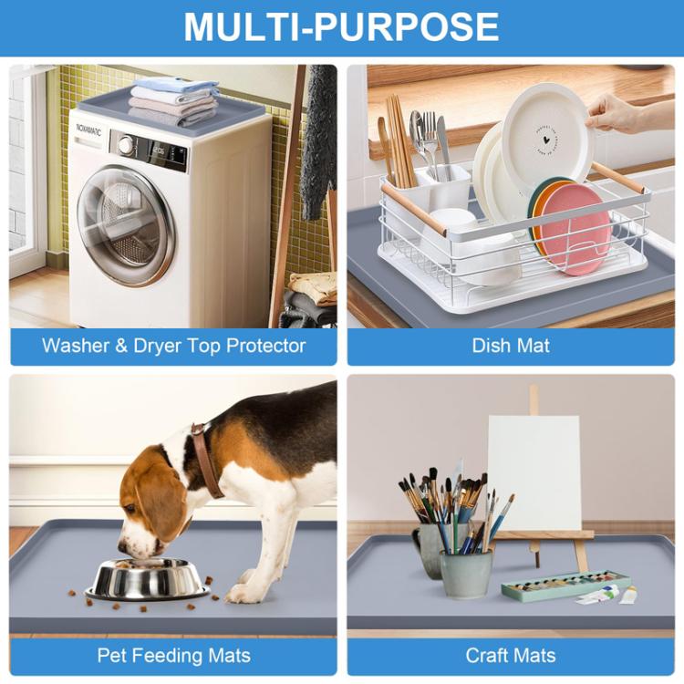 Multifunctional Refrigerator Washing Machine Top Silicone Non-Slip Waterproof Placemat, Style: 60 x 60cm Gray