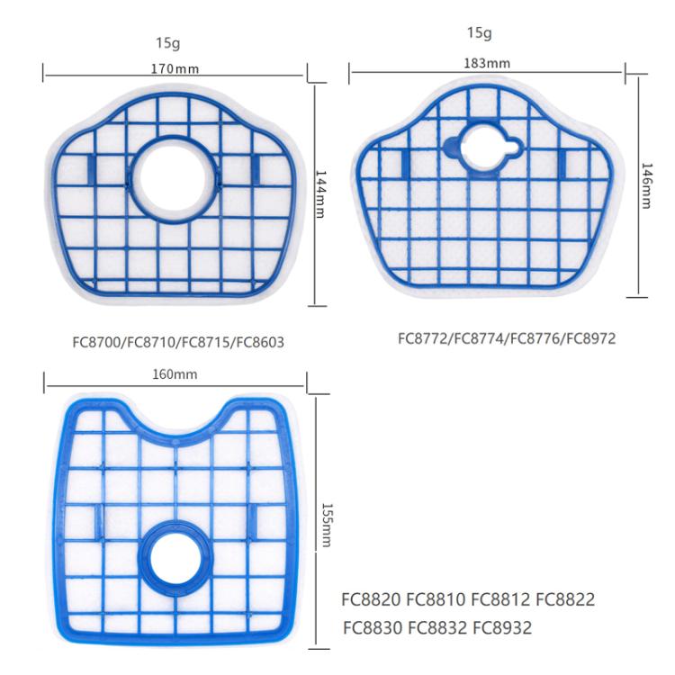 For Philips FC8710 8700 8705 8715  Robot Vacuum Cleaner Filter Replacement Parts