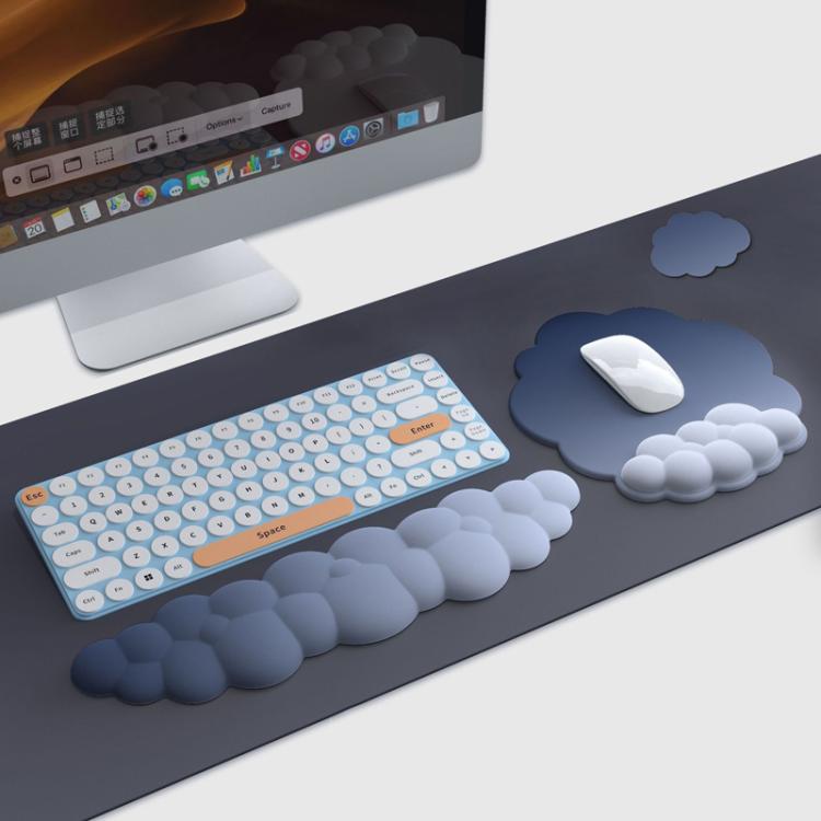 3pcs / Set Cloudy Gradient Memory Foam Silicone Wrist And Keyboard Mouse Pad, Style: Model 8