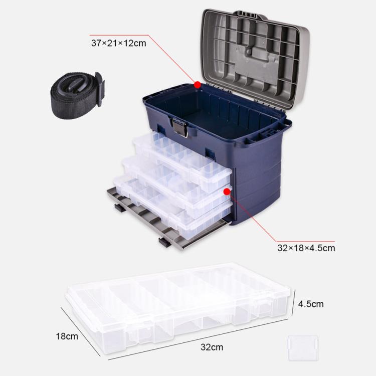 Large Capacity Ultra-light Lure Fishing Box Lure Bait Sequin Storage Box - Blue Gray