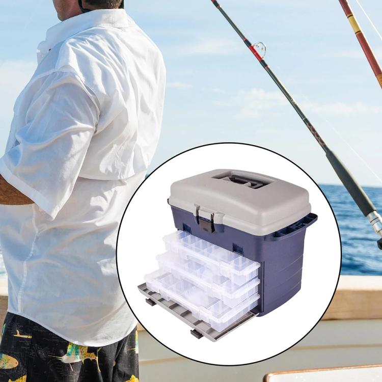 Large Capacity Ultra-light Lure Fishing Box Lure Bait Sequin Storage Box - Blue Gray