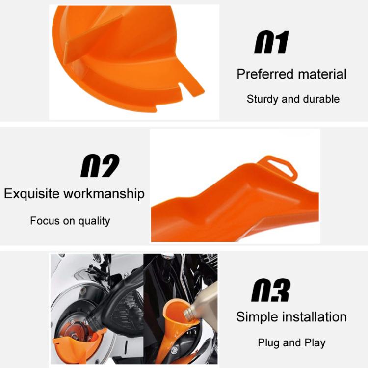 3pcs / Set For Harley Motorcycle Multifunctional Waste Oil Diverter Plastic Funnel - Orange