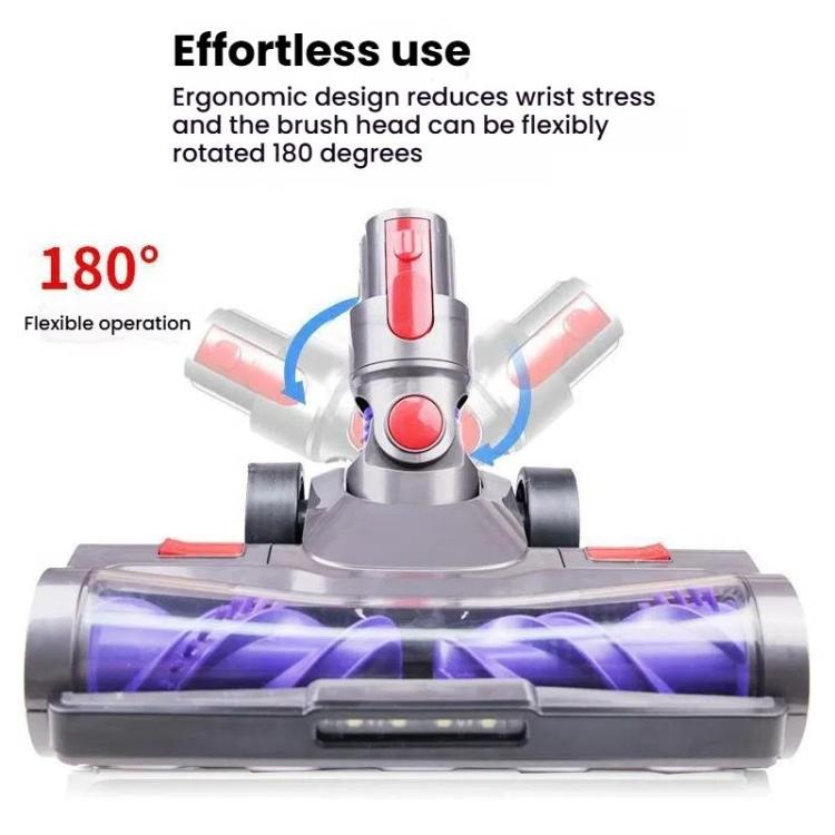 For Dyson V7 V8 V10 V11 V15 Vacuum Cleaner Double Roller Direct Drive Brush Head with LED Light - A5