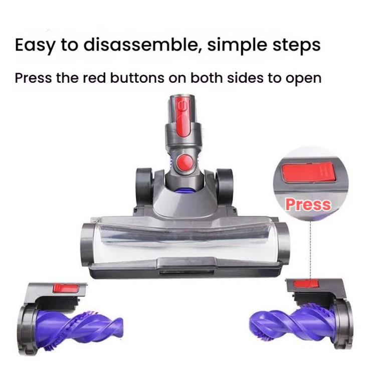 For Dyson V7 V8 V10 V11 V15 Vacuum Cleaner Double Roller Direct Drive Brush Head with LED Light - A5