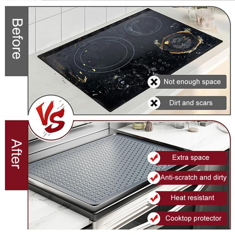 76 x 53 x 0.25cm Multifunctional Silicone Stovetop Thermal Protection Mat Under Sink Drainage Pad