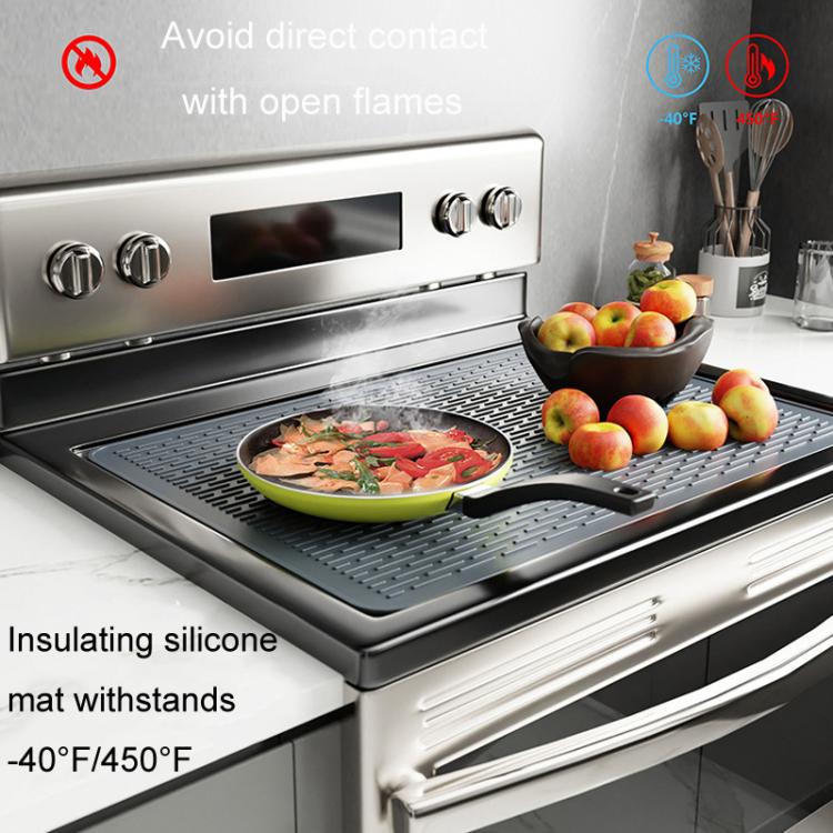 76 x 53 x 0.25cm Multifunctional Silicone Stovetop Thermal Protection Mat Under Sink Drainage Pad