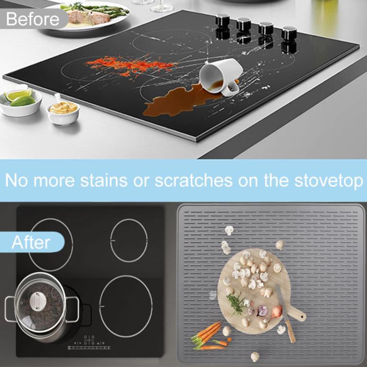 76 x 53 x 0.25cm Multifunctional Silicone Stovetop Thermal Protection Mat Under Sink Drainage Pad