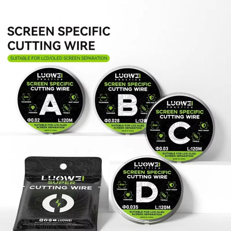 LUOWEI 120M Cell Phone LCD Screen Separation Line High Hardness Cutting Diamond Wire, Spec: C 0.03mm