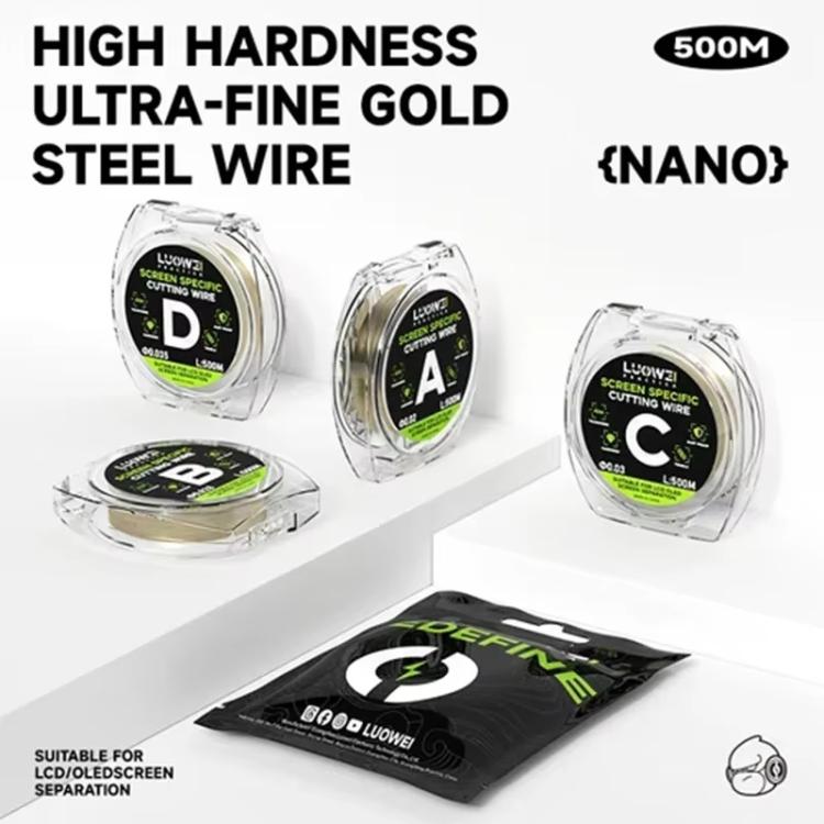LUOWEI 500M Steel Wire Cell Phone Screen Separation Wire Cutting Wire, Spec: A 0.02mm