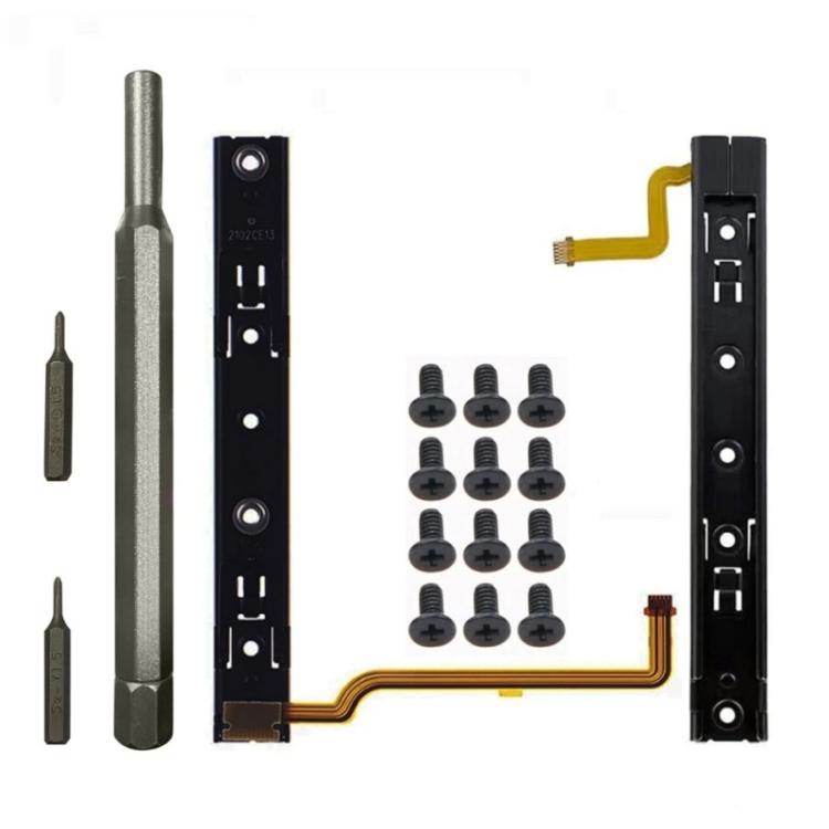 For Nintendo Switch Console 1pair Slide Rail With Tool Set NS Repair Parts - Black