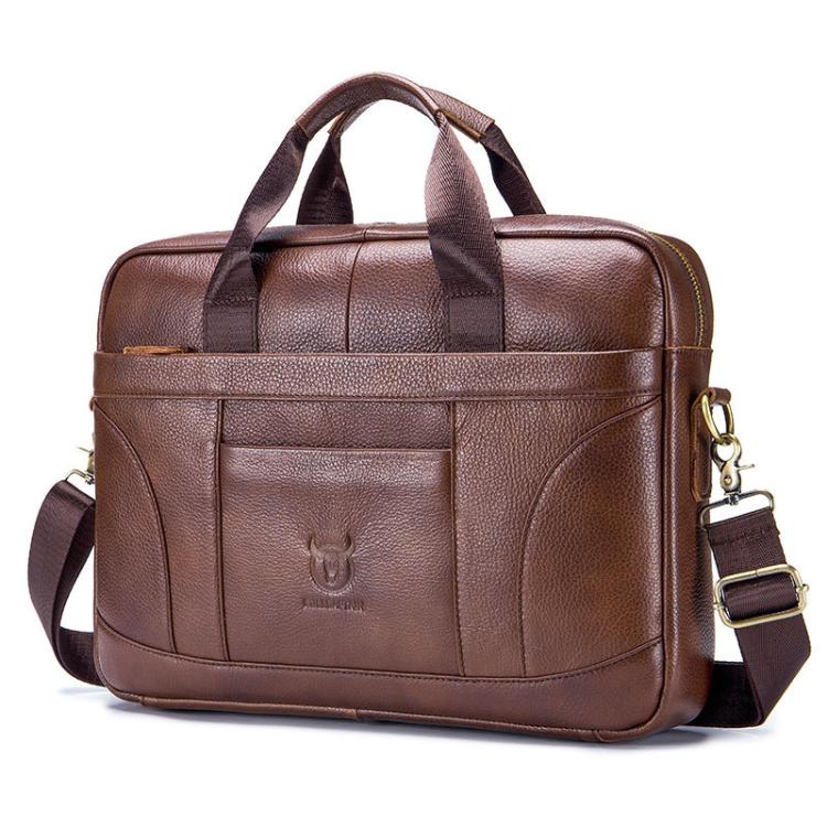 BULL CAPTAIN 048 Large Capacity Retro Business Top Layer Cowhide Hand-held Briefcase