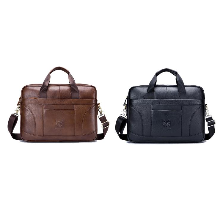 BULL CAPTAIN 048 Large Capacity Retro Business Top Layer Cowhide Hand-held Briefcase
