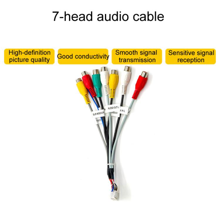 6pcs / Set Palminfo Android Navigation Cable 7-Heads Audio Cable 16 Pin Power Cord GPS Antenna 4 Pin 6 Pin USB Cable Rear View Line