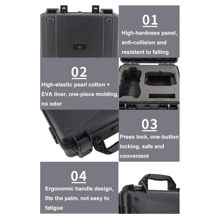For DJI Air 3 Portable Waterproof and Shockproof Drone Storage Box Safety Explosion-proof Box - Black