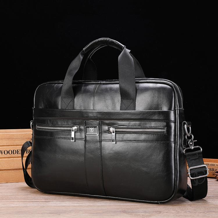 BULL CAPTAIN 054 Large Capacity Retro Business Top Layer Cowhide Hand-held Briefcase