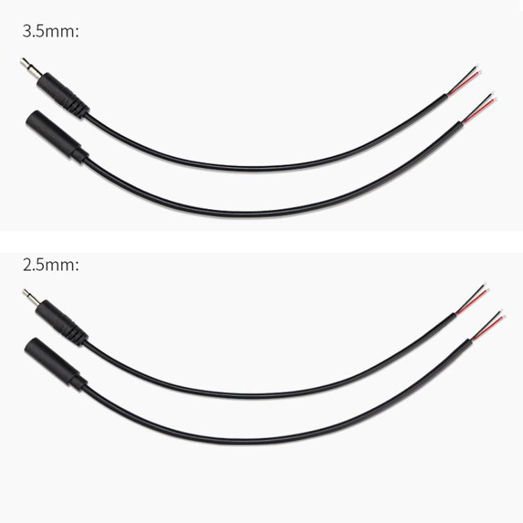 3.5mm Female Mono Cable 2Pin AUX Single Head Cable Speaker Audio Power Cord Audio Cord, Length: 25cm