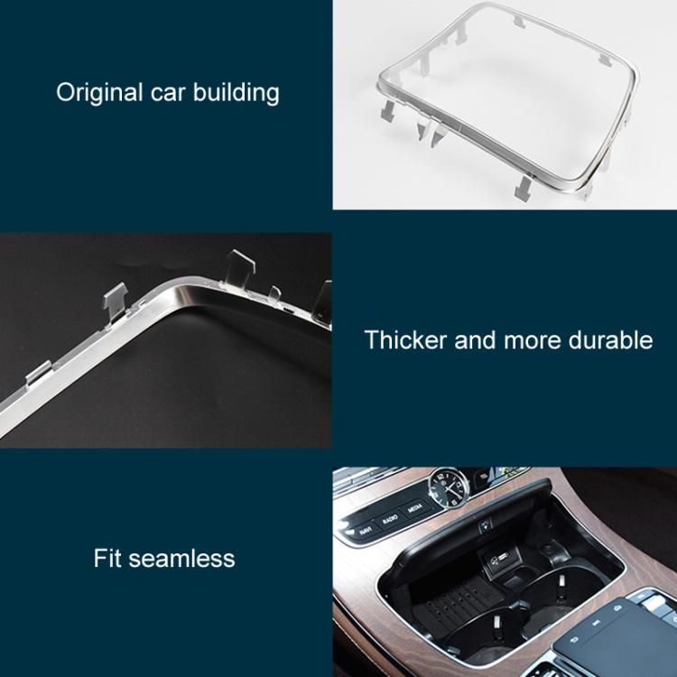 For Mercedes-Benz E-Class W213 Car Cup Holder Ashtray Cover Decorative Strips 2136830500 - Silver