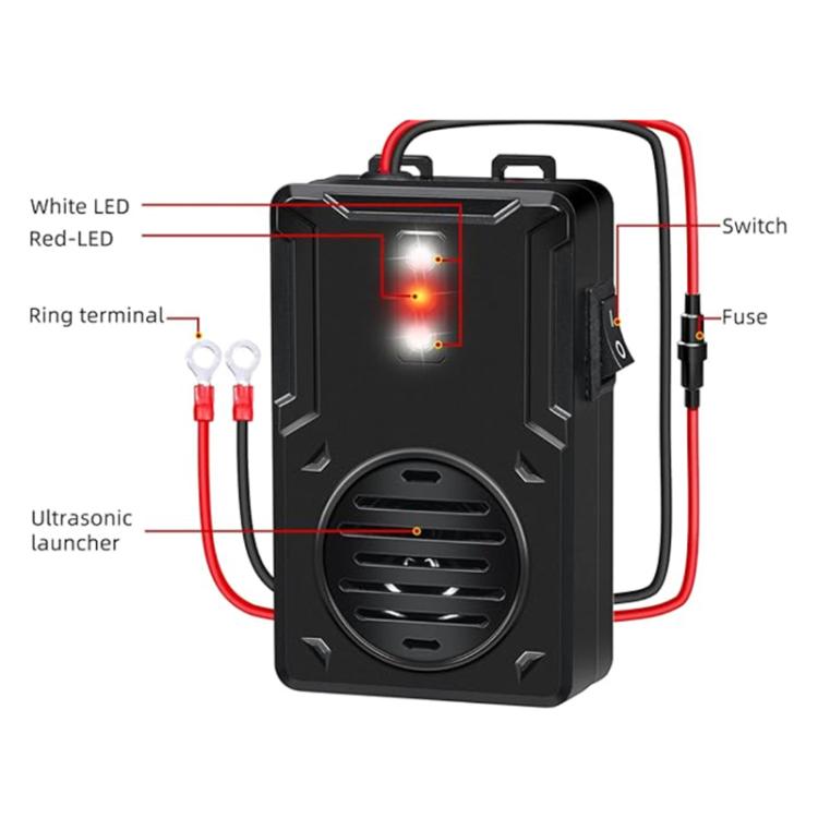 Ultrasonic Car Mouse Repeller Vehicle Rat Repeller - Black