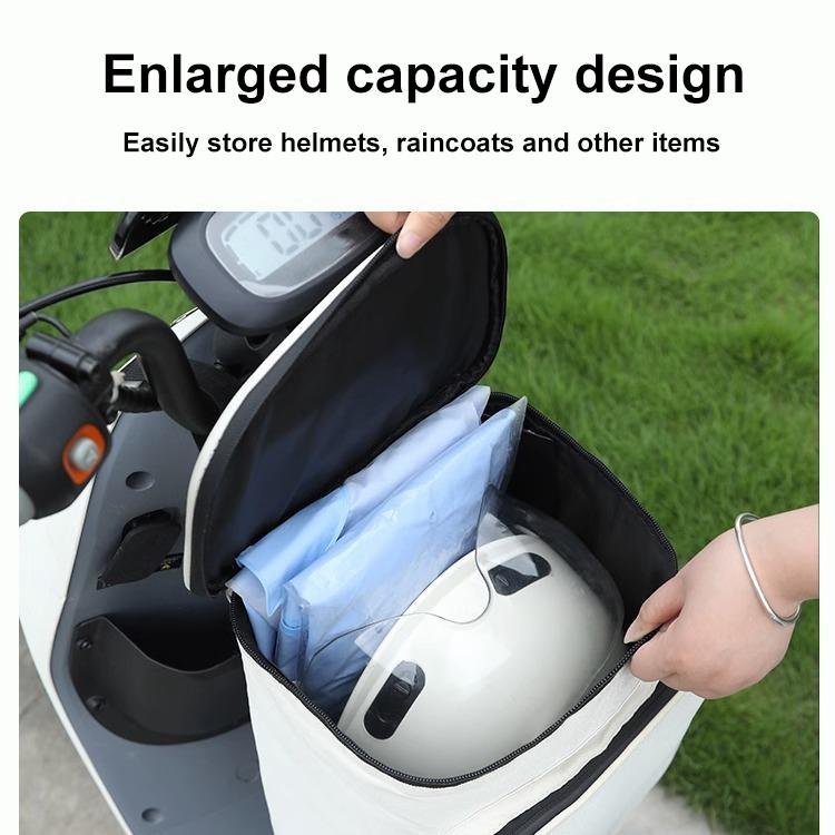 Electric Vehicle Front Helmet Raincoat Storage Waterproof Bag, Color: Black with Film