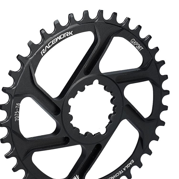 RACEWORK 7075-T6 For SRAM Mountain Bike Single Plate Round Bicycle Sprocket, Spec: 3mm 32T