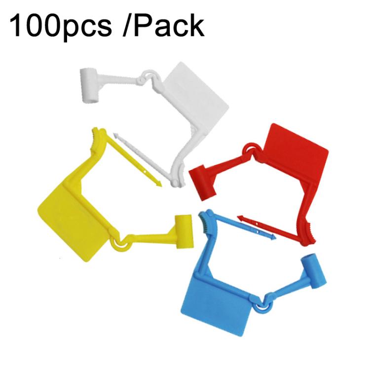 100pcs /Pack Disposable Plastic Seals Bags Anti-theft Padlock Aviation Marking Seal Label Tags Packaging Ties - Color Random