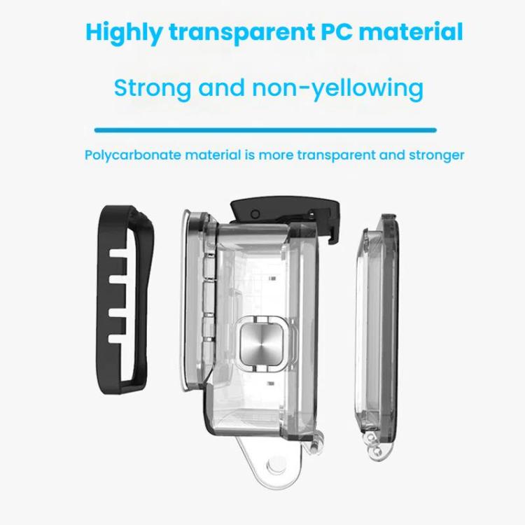 TELESIN For GoPro HERO8 Black 50m Waterproof Protective Case Diving Case Sports Camera Accessories - Transparent