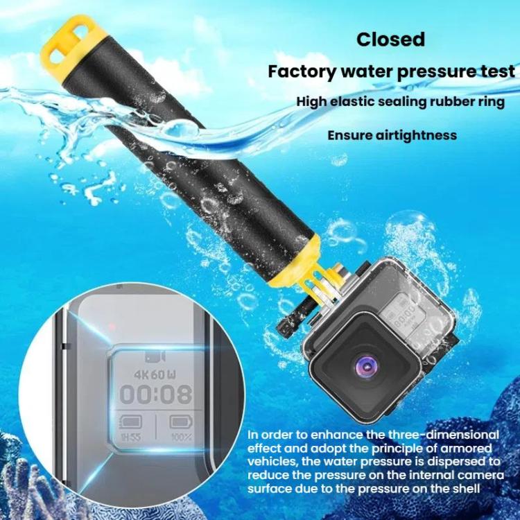 TELESIN For GoPro HERO8 Black 50m Waterproof Protective Case Diving Case Sports Camera Accessories - Transparent