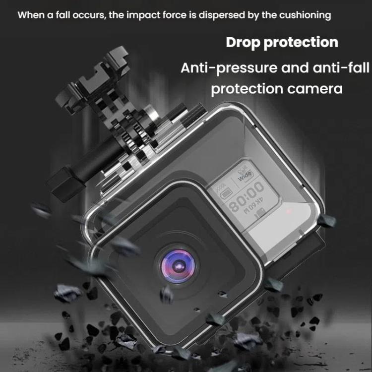 TELESIN For GoPro HERO8 Black 50m Waterproof Protective Case Diving Case Sports Camera Accessories - Transparent