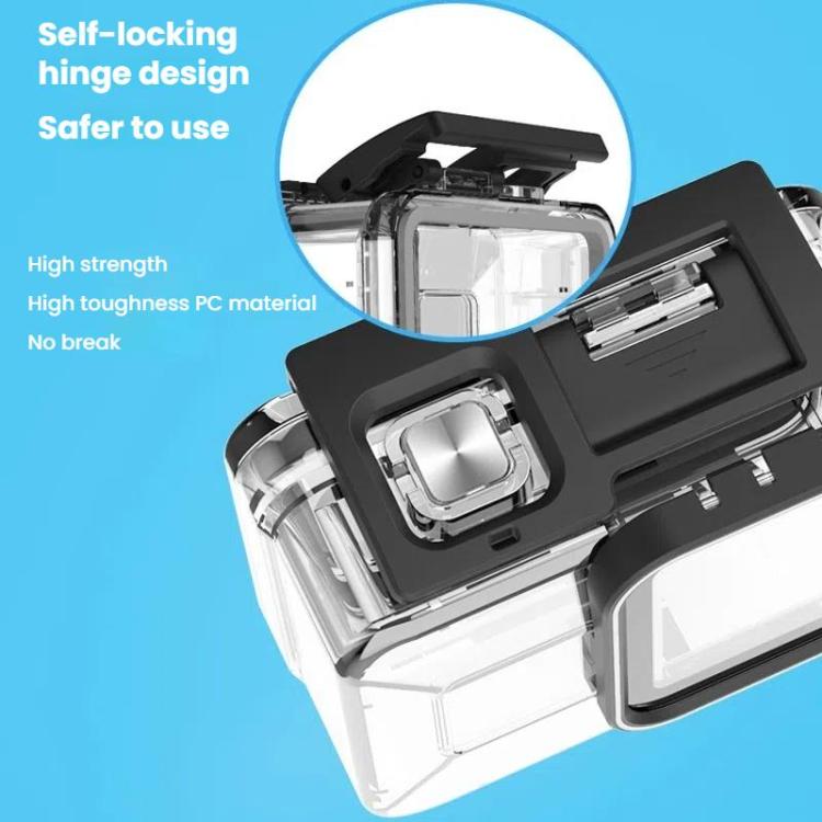 TELESIN For GoPro HERO8 Black 50m Waterproof Protective Case Diving Case Sports Camera Accessories - Transparent