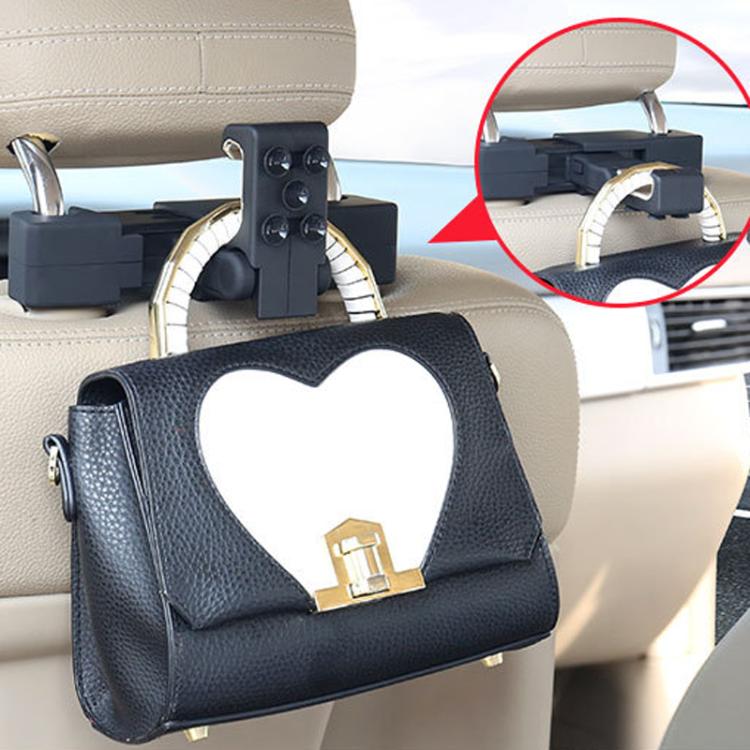 Car Hook Car Seatback Hanging Hook Auto Clothes Bag Hanger, Style: With Suction Cup