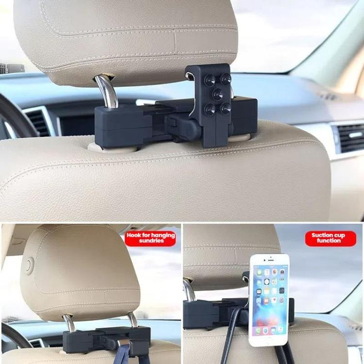 Car Hook Car Seatback Hanging Hook Auto Clothes Bag Hanger, Style: With Suction Cup
