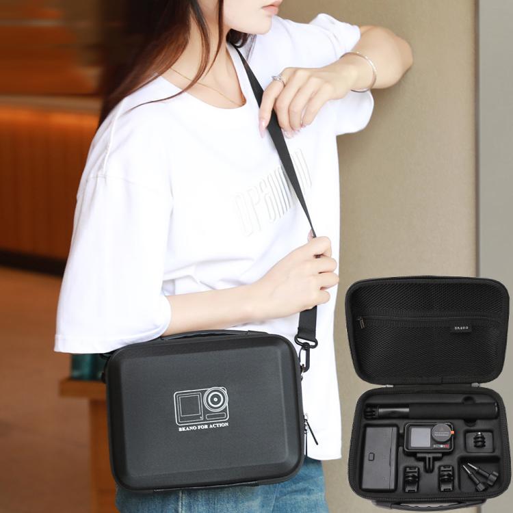 BKANO For DJI Osmo Action 3 / 4 / 5 Pro Sports Camera Storage Bag Portable Protective Bag Case - Black