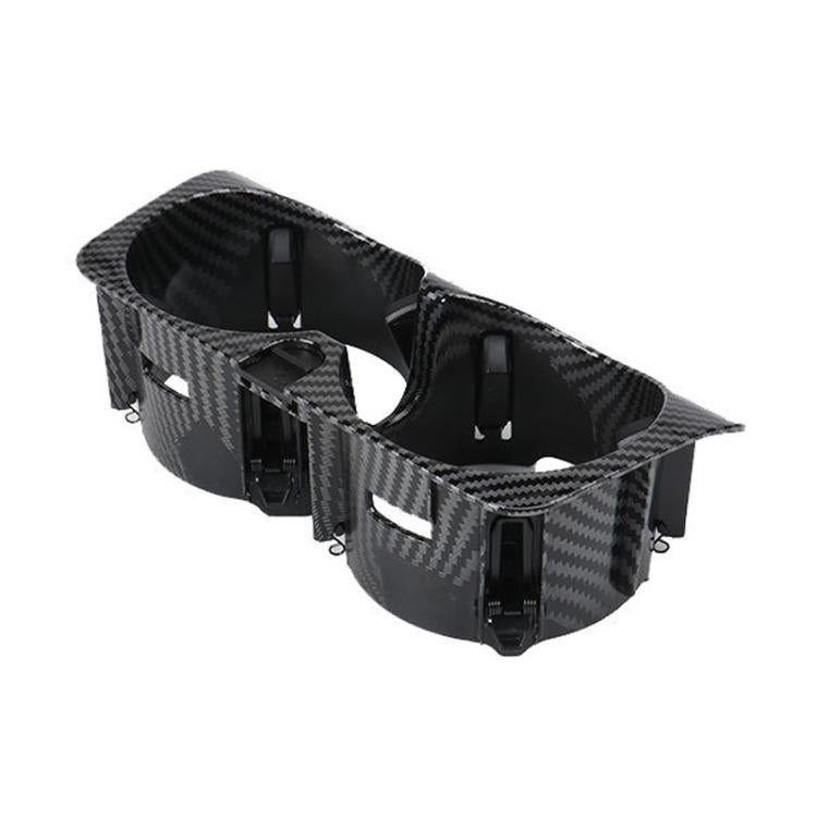 For Mercedes-Benz C-Class W205 / GLC W253 / E-Class W213 Center Console Beverage Cup Holder 2056802391, Style: Black Carbon Fiber